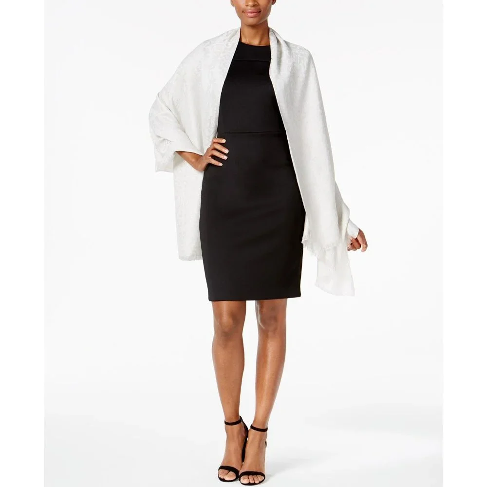 Inc International Concepts Brocade Jacquard Wrap in Silver